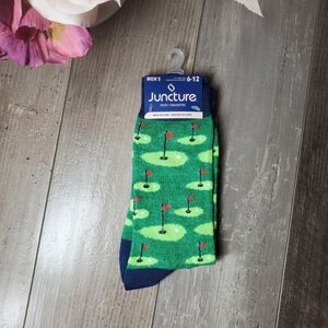 NWT Juncture Men's Novelty Casual Golf Socks Size 6-12 Green